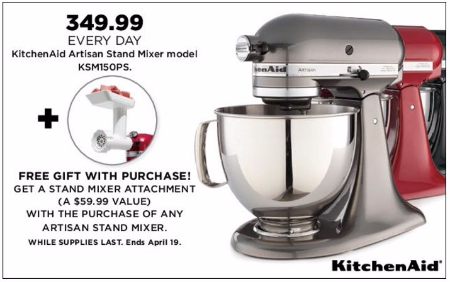 KitchenAid Artisan Stand Mixer Model Now $349.99 Plus More